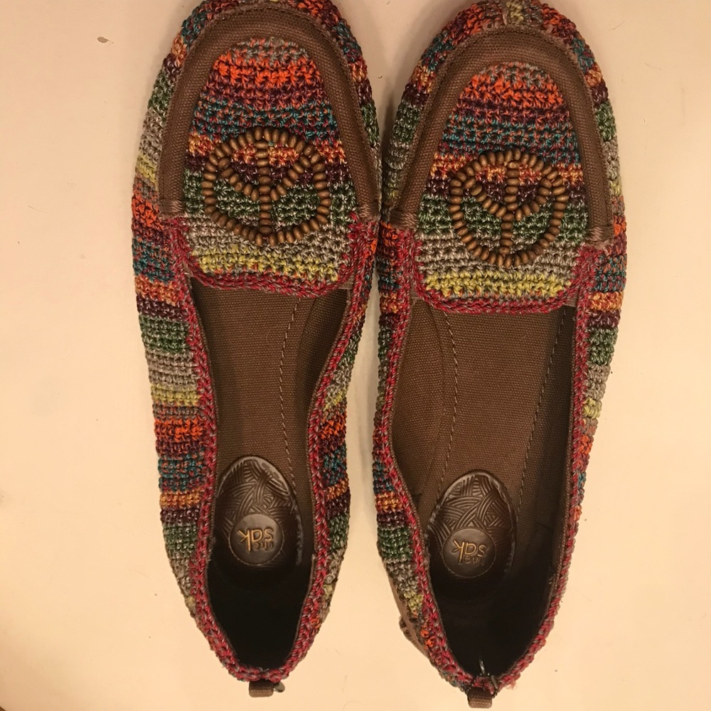 Woven Colorful Peace Moccasins